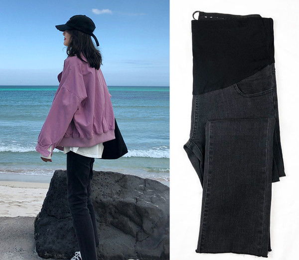 Ležerne traperice za trudnice ravnog uzorka visokog struka