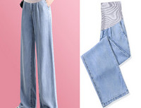 Naiste kõrge vöökohaga rasedate teksad