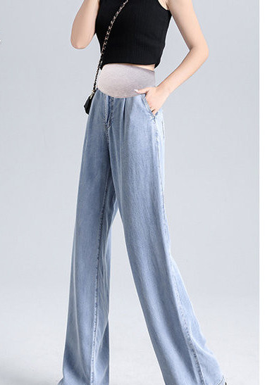 Naiste kõrge vöökohaga rasedate teksad