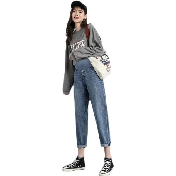 Nový model dámskych tehotenských džínsov s vysokým pásom