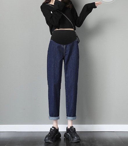 Γυναικείο ψηλόμεσο τζιν εγκυμοσύνης - μπλε χρώμα