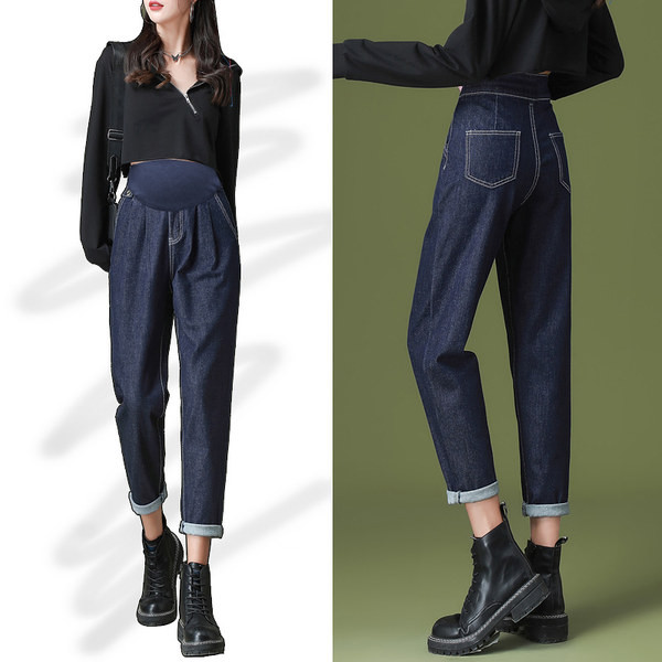 Γυναικείο ψηλόμεσο τζιν εγκυμοσύνης - μπλε χρώμα