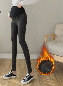 Casual γυναικείο τζιν εγκυμοσύνης με ελαστικό ψηλόμεσο