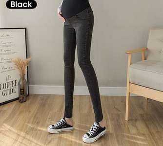 Casual γυναικείο τζιν εγκυμοσύνης με ελαστικό ψηλόμεσο