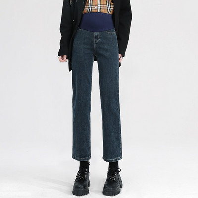 Μοντέρνο γυναικείο τζιν με ψηλόμεσο - μαύρο και μπλε χρώμα