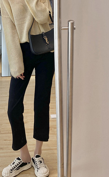 Φθινοπωρινό τζιν εγκυμοσύνης με ψηλόμεσο και μήκος 9/10