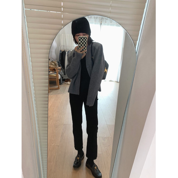 Φθινοπωρινό τζιν εγκυμοσύνης με ψηλόμεσο και μήκος 9/10