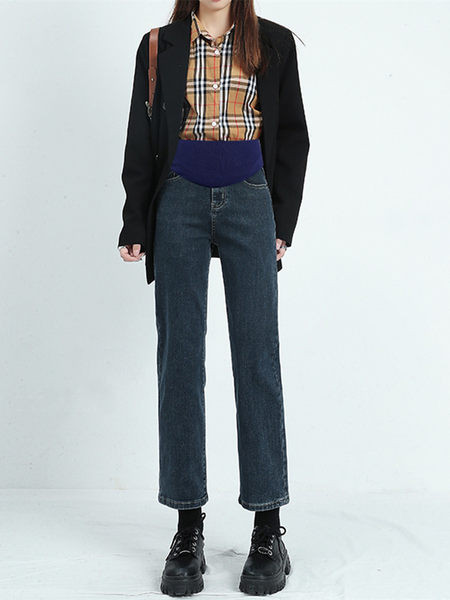 Ležérne džínsy pre tehotné ženy v troch farbách