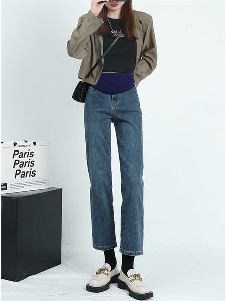 Ležérne džínsy pre tehotné ženy v troch farbách