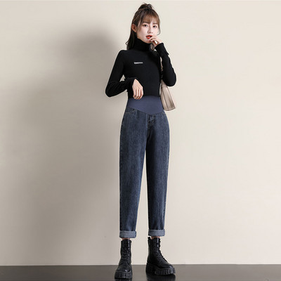 Μοντέρνο γυναικείο ψηλόμεσο τζιν εγκυμοσύνης