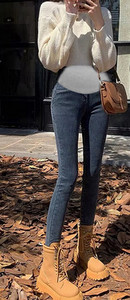 Casual τζιν - με ψηλή μέση και τσέπη