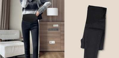 Casual τζιν - με ψηλή μέση και τσέπη