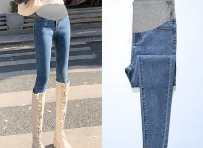 Casual τζιν - με ψηλή μέση και τσέπη