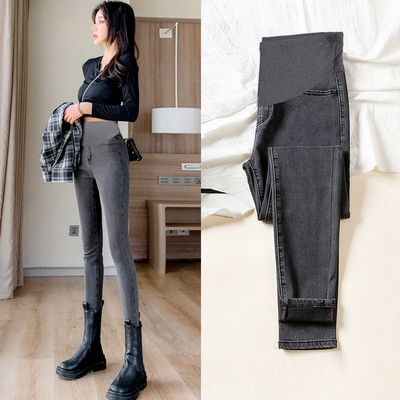 Casual τζιν - με ψηλή μέση και τσέπη