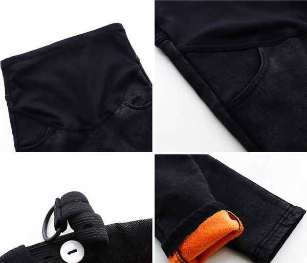 Γυναικείο ελαστικό τζιν εγκυμοσύνης με απαλή φόδρα