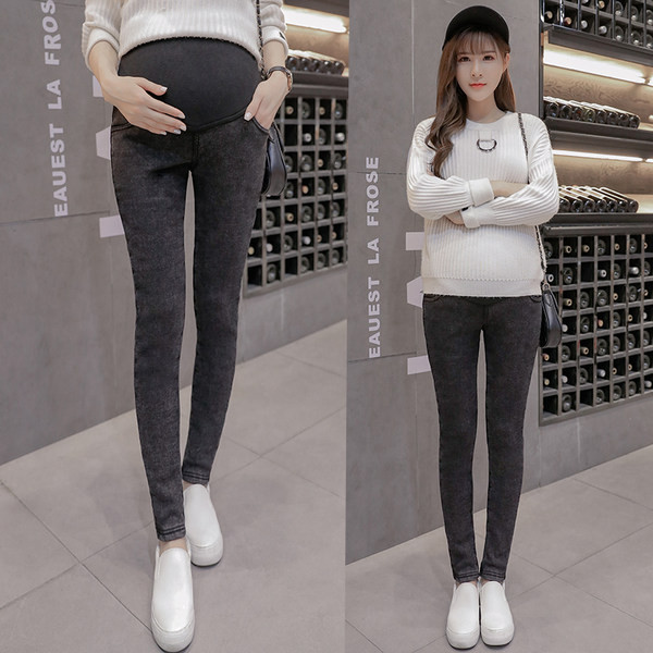 Γυναικείο ελαστικό τζιν εγκυμοσύνης με απαλή φόδρα