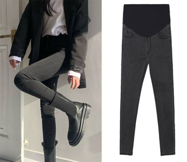 Uus mudel naiste kõrge vöökohaga elastsed rasedate teksad