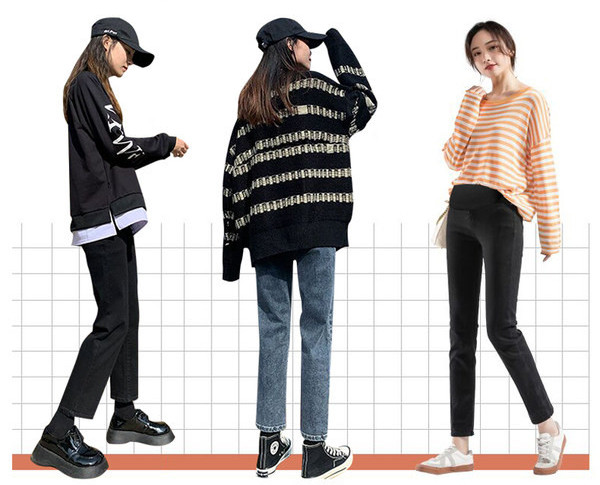 Casual ψηλόμεσο τζιν για γυναίκες σε πολλά χρώματα