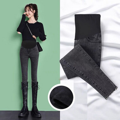 Džinsai nėščiosioms – aukštu liemeniu