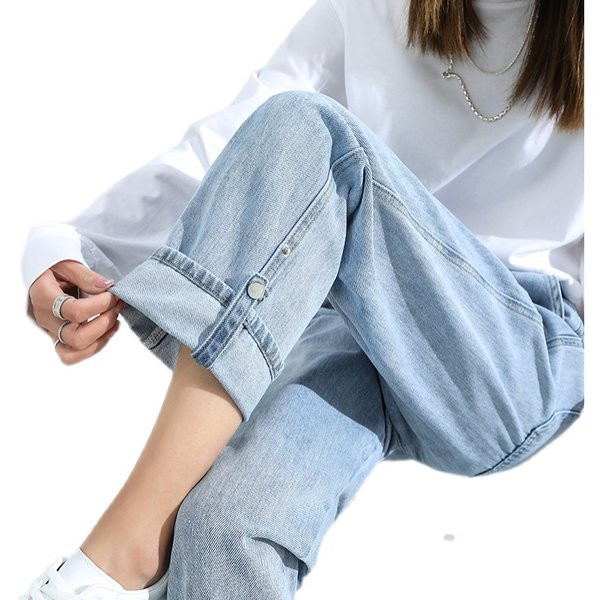 Rasedate naiste teksapükste puhas mudel - nööpidega