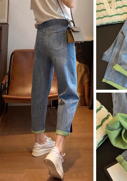 Blugi de dama in culoare deschisa pentru gravide