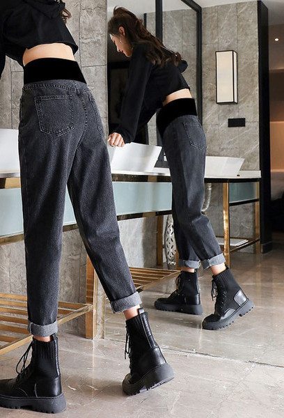 Τρέχον γυναικείο τζιν για εγκύους με ψηλόμεσο