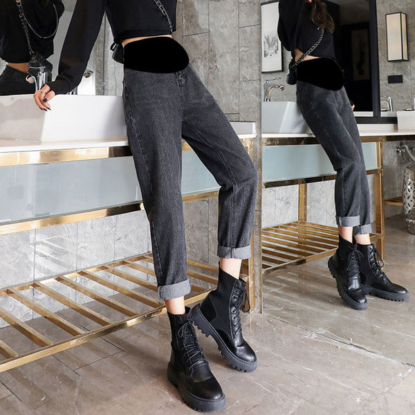 Τρέχον γυναικείο τζιν για εγκύους με ψηλόμεσο