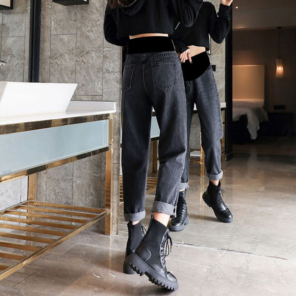 Τρέχον γυναικείο τζιν για εγκύους με ψηλόμεσο