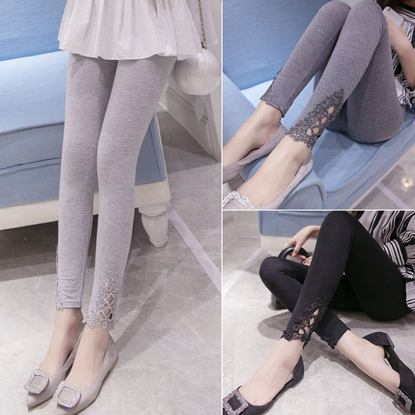 Jambiere de damă la modă cu broderie pentru sarcină