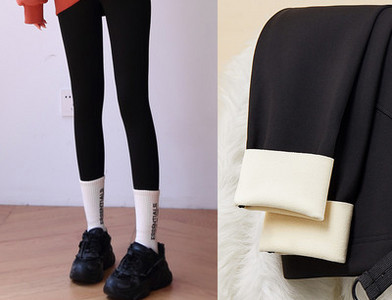 Dviejų spalvų moteriškos paminkštintos antblauzdžiai aukštu juosmeniu, tinkami nėščiosioms