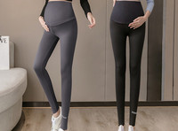 Μονόχρωμο ψηλόμεσο αθλητικό κολάν με στάμπα εγκυμοσύνης