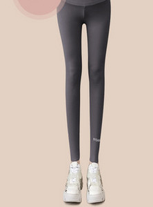 Μονόχρωμο ψηλόμεσο αθλητικό κολάν με στάμπα εγκυμοσύνης