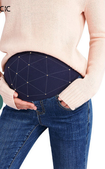 Нов модел дамски ластични дънки с висока талия за бременни