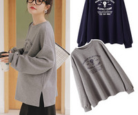 Vabaaja naiste pluus trükiga - sinine ja sinine värv