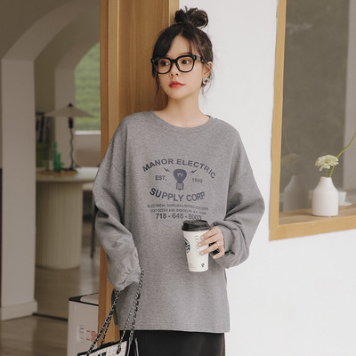 Vabaaja naiste pluus trükiga - sinine ja sinine värv