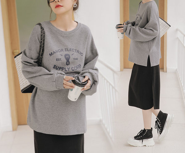 Vabaaja naiste pluus trükiga - sinine ja sinine värv