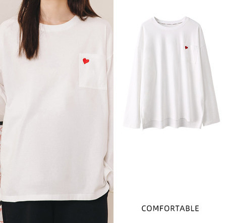 Tasuta mustriga rasedate pluus tasku ja südametikandiga