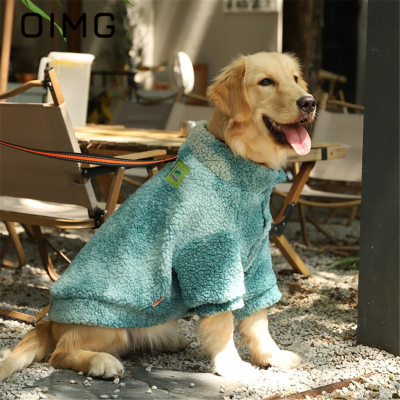 OIMG, iarnă, caldă pentru câini mari, haină colorată pentru cravată, fleece de miel, costum pentru câini mari, labrador, Shiba Inu, moale, confortabil, haine cu mânecă lungă pentru animale de companie