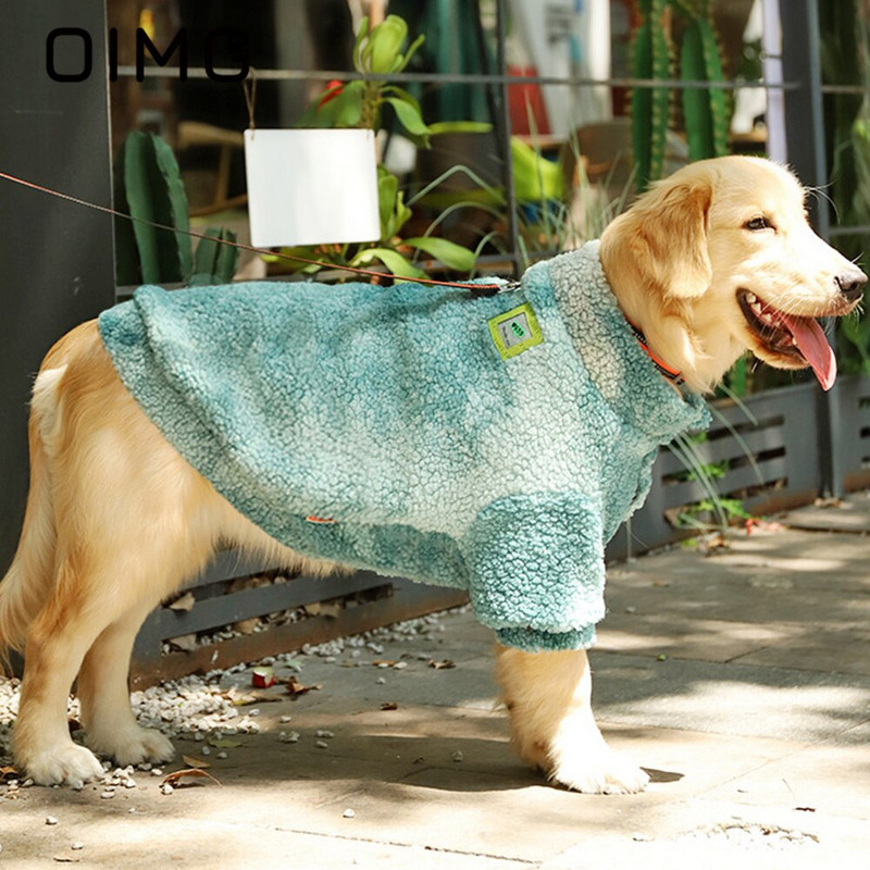 OIMG, iarnă, caldă pentru câini mari, haină colorată pentru cravată, fleece de miel, costum pentru câini mari, labrador, Shiba Inu, moale, confortabil, haine cu mânecă lungă pentru animale de companie