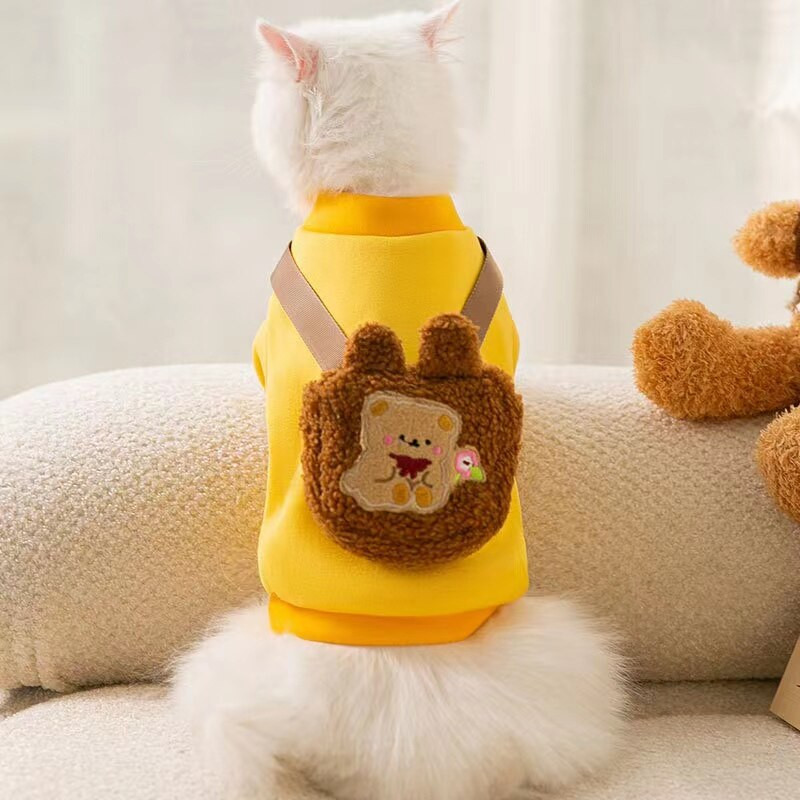 Lemmikloomariided Kevad- ja sügisene kampsun karu plüüs seljakott Dressipluus armas multikas kutsikamantel kassi moe ülikond chihuahua buldog