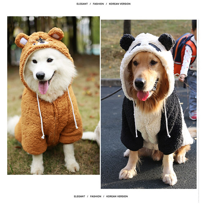 Κουκούλα κατοικίδιων ζώων μεσαίου και μεγάλου σκύλου Χειμερινή ζεστή κουκούλα Βαμβακερά ρούχα για σκύλους Golden Retriever Fashion Pet Puppy Soft Hoodie