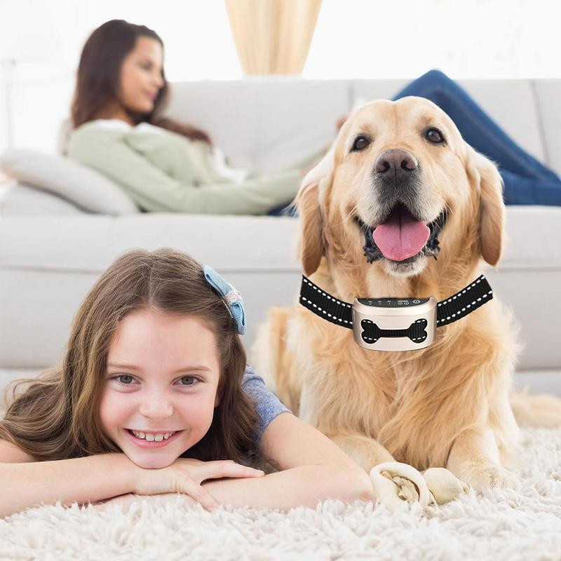 Pet Dog Anti Lok Antkaklis Control Train Įkraunamas IP65 Atsparus Vandeniui Stop Lojimas Šuns Vibracijos Ultragarsiniai Treniravimo Antkakliai