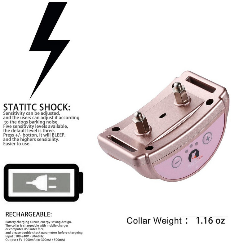 Lemmikloomade haukumisvastane kaelarihm Koera seade Koera Stop Bark Kaelarihm Shockita kaelarihm S/M koertele Laos Kiire tasuta kohaletoimetamine!