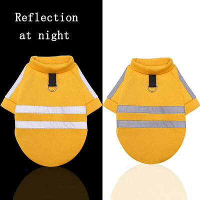 Φούτερ με αντανακλαστικά χειμωνιάτικα ρούχα για σκύλους γάτα με κολάρο Νυχτερινά φούτερ ασφαλείας Ζεστά μικρά σκυλιά Ρούχα κατοικίδιων ζώων Chihuahua York