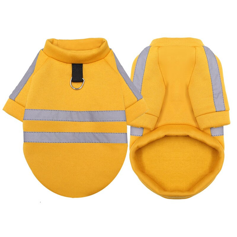 Φούτερ με αντανακλαστικά χειμωνιάτικα ρούχα για σκύλους γάτα με κολάρο Νυχτερινά φούτερ ασφαλείας Ζεστά μικρά σκυλιά Ρούχα κατοικίδιων ζώων Chihuahua York