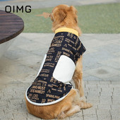 OIMG Φθινόπωρο Χειμώνας Μεσαίο Μεγάλο Πουλόβερ Σκύλου Golden Retriever Border Collie Cool Letters Big Dog Βαμβακερά ρούχα Ζεστό παλτό για σκύλους