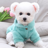 Αξιαγάπητα κουκούλα με βελούδινη επένδυση Ρούχα για κατοικίδια Μικρό σκυλί VIP Κουτάβι Ζεστά το φθινόπωρο και το χειμώνα.