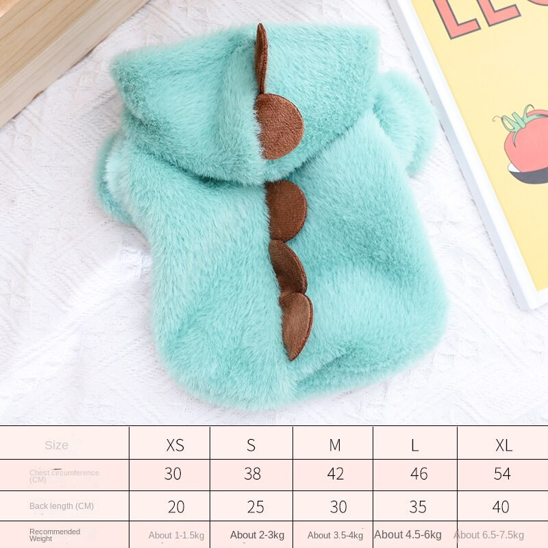 Αξιαγάπητα κουκούλα με βελούδινη επένδυση Ρούχα για κατοικίδια Μικρό σκυλί VIP Κουτάβι Ζεστά το φθινόπωρο και το χειμώνα.