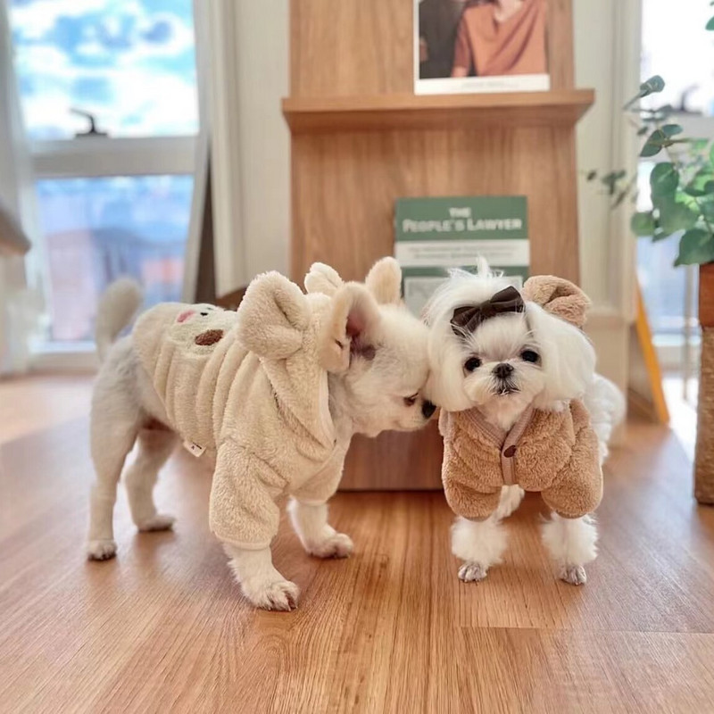 Ρούχα για κατοικίδια Φθινοπωρινά, Χειμώνα, Μεσαία Μικρά Σκυλιά Γλυκό πουλόβερ Ζεστό Μάλλινο Μόδα Φούτσες Γατάκι κουτάβι Χαριτωμένο πουλόβερ Τσιουάουα κανίς