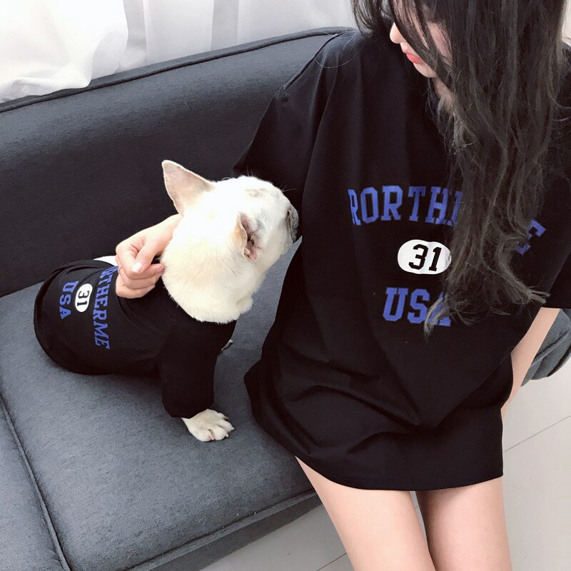 Vaba aeg Lemmik Vanem-laps Riietus Koer ja omanik Sobivad rõivad Bulldog Täiskasvanu Sama stiiliga riided Väikese koera kostüüm mängule